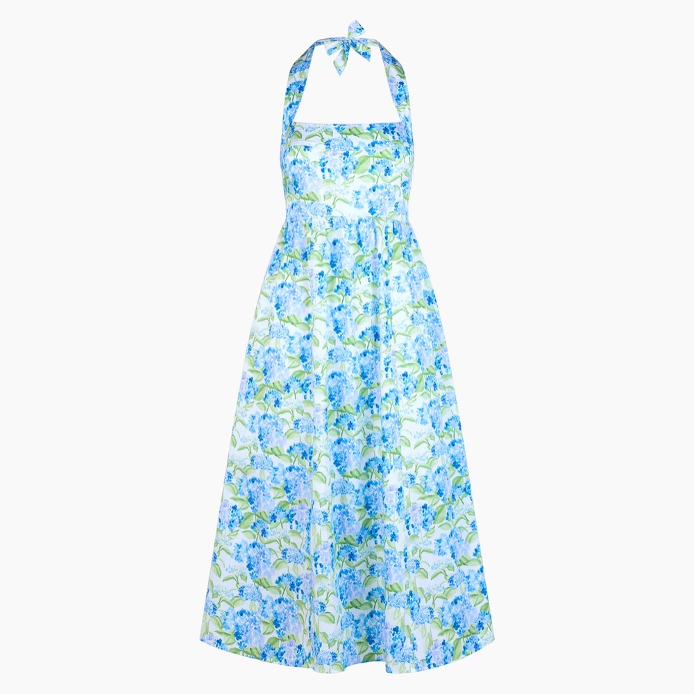 Hill House Home The Hill House x La Coqueta Fleur Midi Dress - Blue Watercolor H